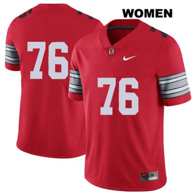 Women's NCAA Ohio State Buckeyes Branden Bowen #76 College Stitched 2018 Spring Game No Name Authentic Nike Red Football Jersey WN20A27PR